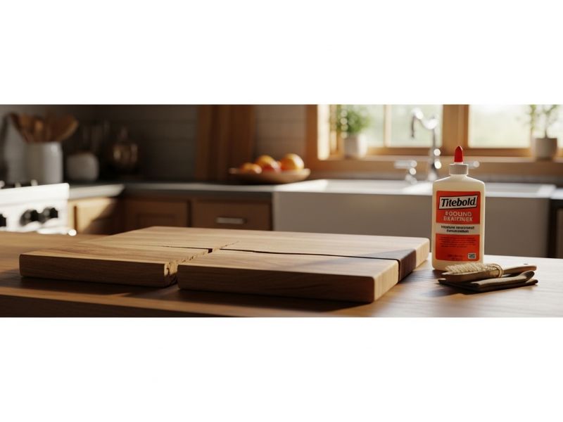 cracked wooden cutting board moisture stress