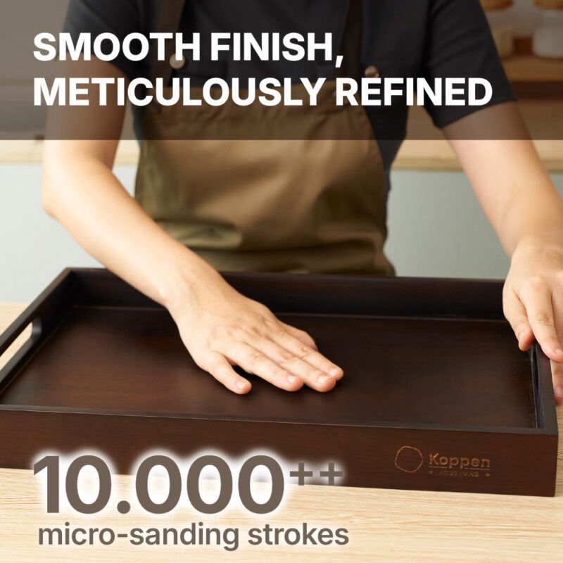 Acacia Wood Serving Tray Dark Walnut Finish