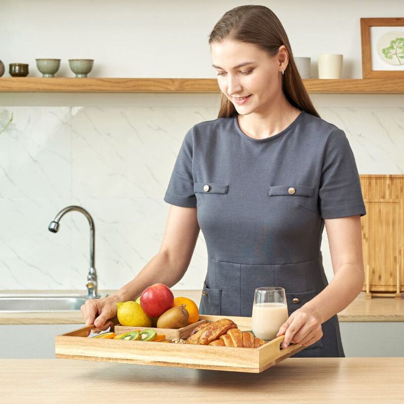 Acacia Wood Serving Tray Natural Finish