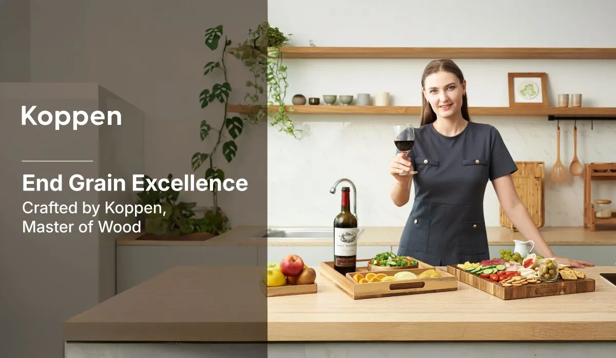 Koppen acacia end grain cutting board