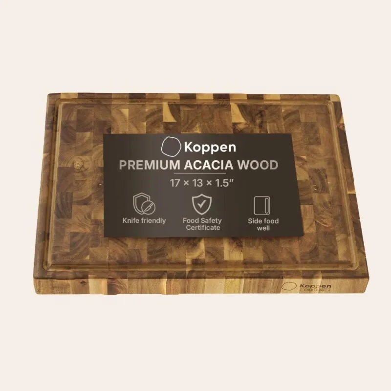 Acacia end grain cutting board