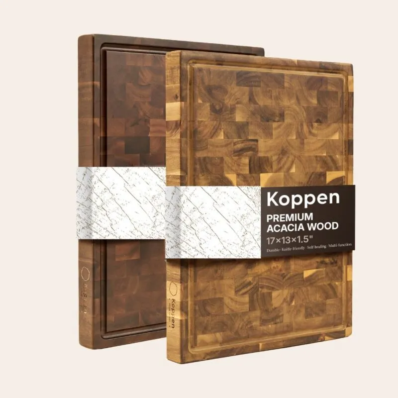 Acacia end grain cutting board