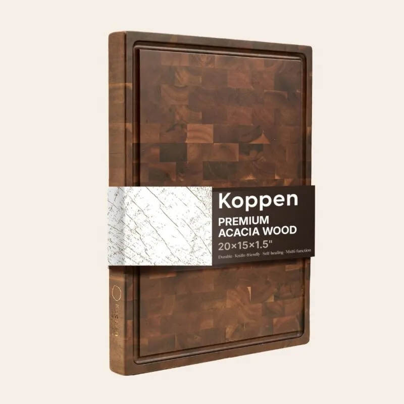 Acacia end grain cutting board