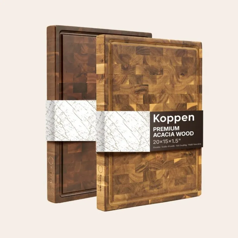 Acacia end grain cutting board