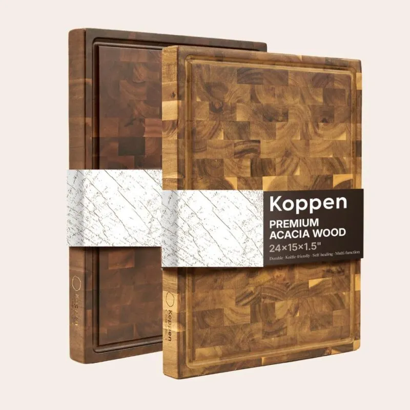 Acacia end grain cutting board