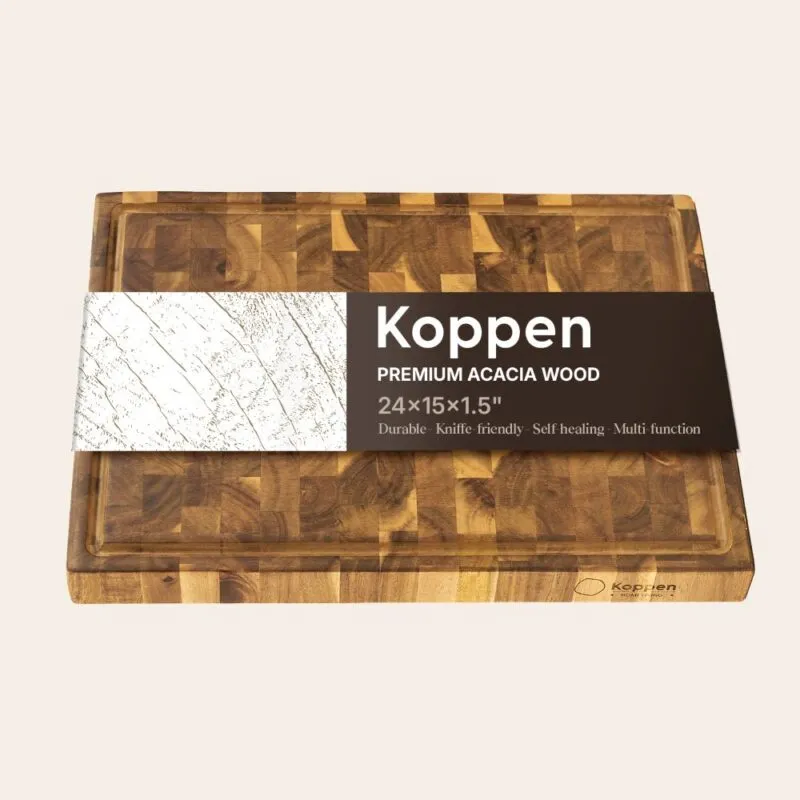 Acacia end grain cutting board