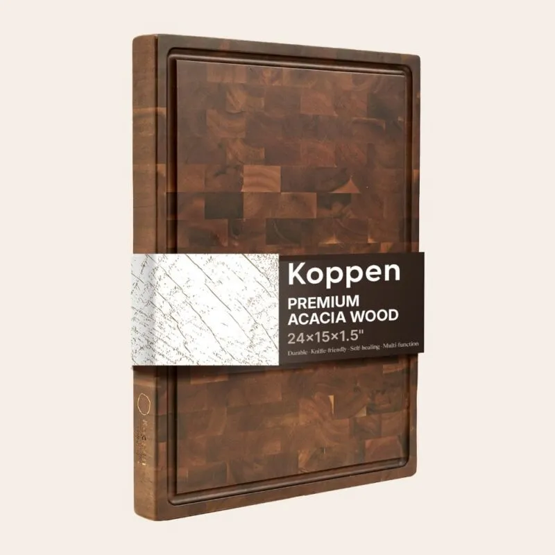 Acacia end grain cutting board