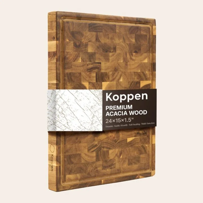 Acacia end grain cutting board