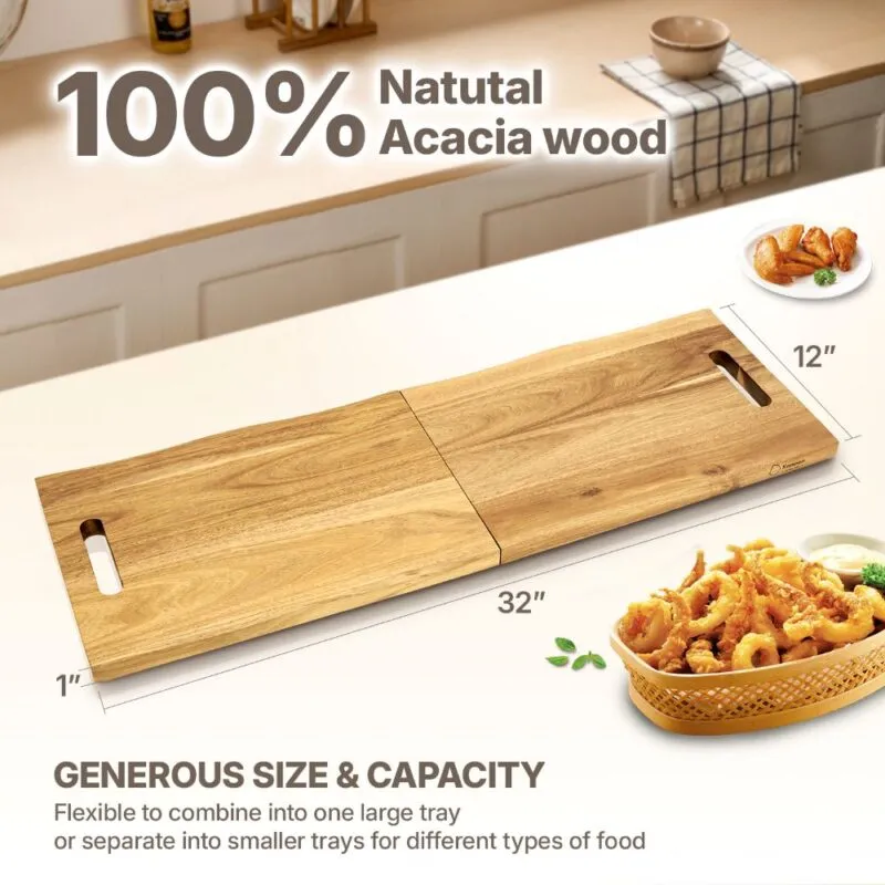 Acacia Extra Large Tray - Size 16x12x1 inch