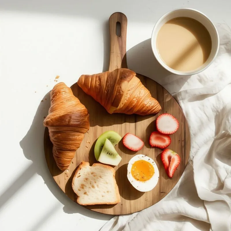 Round Wooden Serving Board with Handle
